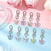 Angel Synthetic Moonstone Pendant Decorations HJEW-JM03146-1