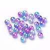 Rainbow Acrylic Imitation Pearl Beads OACR-R065-3mm-A06-1