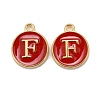 Golden Plated Alloy Enamel Charms X-ENAM-S118-03F-1