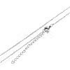 Non-Tarnish 304 Stainless Steel Rectangle Pendant Necklaces STAS-I166-35P-2
