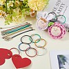 36Pcs 6 Colors Rubber Cover Stainless Steel Wire Cable Keychains FIND-SC0013-71A-3