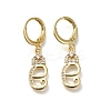 Brass Clear Cubic Zirconia Hoop Earrings EJEW-M045-01E-1