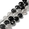 Natural Tourmalinated Quartz/Black Rutilated Quartz Beads Strands G-B153-A08-2