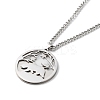 Non-Tarnish 304 Stainless Steel Double Layer Pendant Necklaces LS-NJEW-D047-05P-2