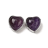 Brass Pave Natural Amethyst Heart Multi-Strand Links G-B149-13P-01-1