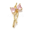 Rack Plating Brass Micro Pave Cubic Zirconia Pendants KK-I720-40G-2