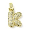 Brass Micro Pave Clear Cubic Zirconia Pendants KK-M279-01G-K-1