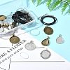 DIY Blank Dome Alloy Glass & Waxed Cord Necklace Making Kits DIY-FS0007-65-10