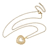 Brass Crystal Rhinestone Hollow Pendant Necklaces NJEW-P331-01D-G-2