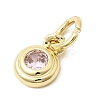 Brass Cubic Zirconia Charms KK-G554-02B-03-2