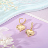 1Pair Brass Clear Cubic Zirconia Heart Hoop Earrings EJEW-TA0008-59-4