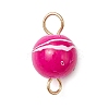 Spray Painted Drawbench Acrylic Round Connector Charms PALLOY-JF03327-3