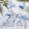 2 Rolls 2 Styles Polyester Printed Wired Ribbon OCOR-FG0002-49-5
