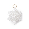 Glass Seed Beaded Snowflake Pendants PALLOY-MZ00815-01-1