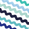 12 Yards 6 Colors Polyester Wavy Fringe Trim Ribbon OCOR-GF0005-56-1