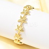 Summer Beach Brass Starfish Link Chain Bracelets BJEW-C118-04G-2