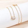 Brass Pave Clear Cubic Zirconia Pendant Necklaces for Women NJEW-Z079-02G-02-3