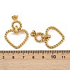 304 Stainless Steel Heart Dangle Stud Earrings EJEW-K268-32G-5
