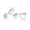 Brass Micro Pave Clear Cubic Zirconia Butterfly Hoop Earrings EJEW-T048-28P-3
