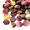 Opaque & Transparent Resin & Walnut Wood Cabochons RESI-N053-38-1