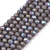 Electroplate Opaque Solid Color Glass Beads Strands EGLA-A044-P2mm-L10-1