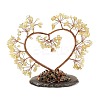 Natural Citrine Chips Love Heart Tree Decorations DJEW-P017-B02-2