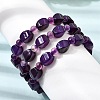 Dyed Natural Blue Lace Agate Faceted Twist Beaded Stretch Bracelets for Women GG-CBA3F02-09-3
