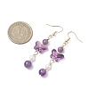 Natural Amethyst Butterfly Dangle Earrings EJEW-JE06317-03-3