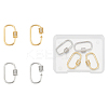 4Pcs 2 Colors Brass Micro Pave Clear Cubic Zirconia Screw Carabiner Lock Charms FIND-UN0004-44-1