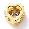 Brass inlaid Cubic Zirconia Slide Charms LS-ZIRC-F125-01B-G-2
