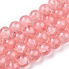 Baking Paint Crackle Glass Bead Strands DGLA-Q023-8mm-YS9-A-1