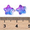 Transparent Spray Painted Frosted Glass Beads GLAA-NH0003-01F-3