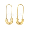 304 Stainless Steel Safety Pin Charm Huggie Hoop Earrings for Women Ion Plating(IP) EJEW-C096-41G-2