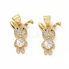 Brass Micro Pave Clear Cubic Zirconia Pendants ZIRC-F135-12G-2