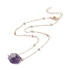 Natural Amethyst Raw Stone Pendant Necklace for Women NJEW-JN03781-03-2