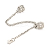 Rack Plating Alloy Leaf European Beads with Safety Chains FIND-B034-27P-1