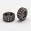 Brass Micro Pave Cubic Zirconia European Beads ZIRC-D113-31B-FF-1