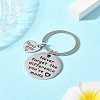 1Pc Teacher's Day Gift 201 Stainless Steel Word Thank You Keychains KEYC-FS0001-08-7