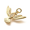 Brass Micro Pave Cubic Zirconia Pendants KK-B128-12G-06-2