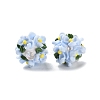 Luminous Polymer Clay Rhinestone Floral Ball Beads CLAY-U002-01C-4
