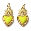 Golden Tone Brass Enamel Pendants LS-KK-K750-01G-A-1