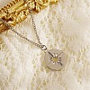 Non-Tarnish 304 Stainless Steel Donut with Star Pendant Necklaces for Women VX1933-2-2