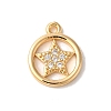 Brass Micro Pave Clear Cubic Zirconia Charms KK-M294-29G-1