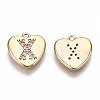 Brass Micro Pave Clear Cubic Zirconia Charms KK-N231-234X-NF-2