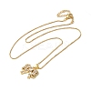Brass Pave Clear Cubic Zirconia Pendant Necklaces for Women NJEW-S429-04G-01-2
