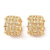 Rack Plating Brass Micro Pave Clear Cubic Zirconia Cuff Earrings for Women EJEW-G394-02G-1
