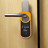 4Pcs 4 Colors Wood Doorknob Hanging Blackboard Signs AJEW-FH0003-16-6