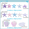 100Pcs 10 Styles Polyester & PU Leather Sequins Starfish & Shell Shape Applique for Clothing Dress Bag Garment Accessories DIY-GA0009-22-2