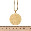 201 Stainless Steel Religion Flat Round Pendant Box Chain Necklaces for Women Men LS-NJEW-R013-08G-5
