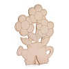 DIY Unfinished Wood Flowers in Jar Cutout LS-WOOD-P017-01-1